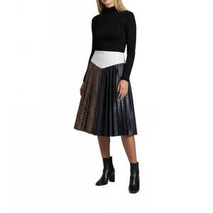 NEW ESTEEM COUTURE aria pleated skirt in multicolor black